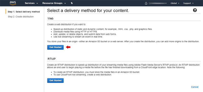 Amazon CloudFront: Creating a Web distribution