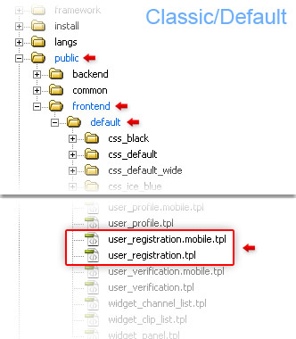 User registration form template files location (file tree) - Default/Classic Theme