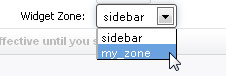 Widget zone selection