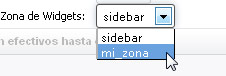 Selección zona de Widgets