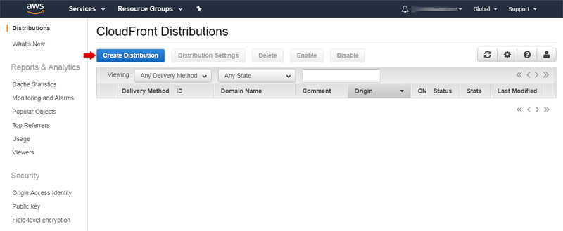 Amazon CloudFront: Creando una distribución