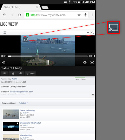 Casting Videos from WS.WebTV to Chromecast