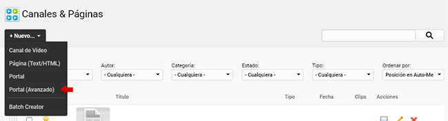 Listado de Canales