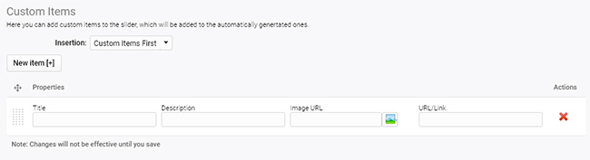 Slider: Custom Items