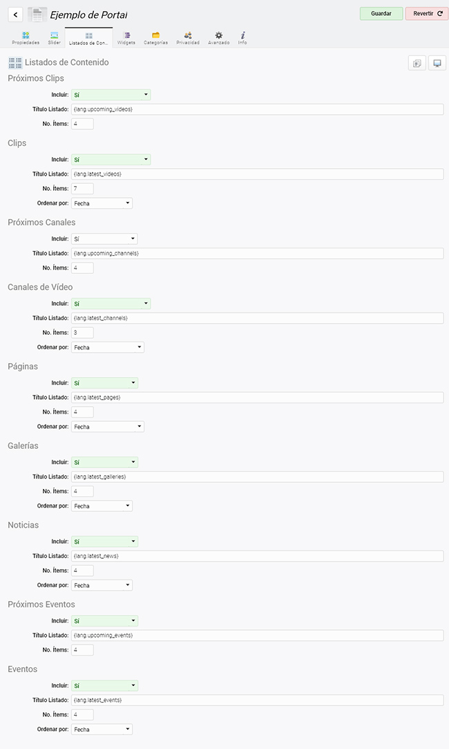 Nuevo Portal, propiedades