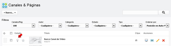 Activación canal
