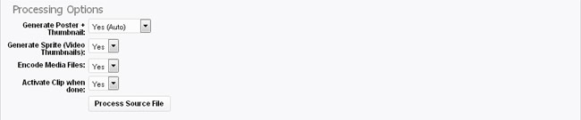 Auto-Encoding clip: Media tab, encoding options