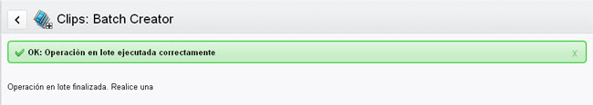 Batch Creator: proceso finalizado
