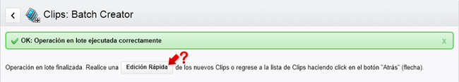 Batch Creator: proceso finalizado
