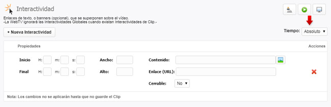 Interactividad: Modo de tiempo absoluto