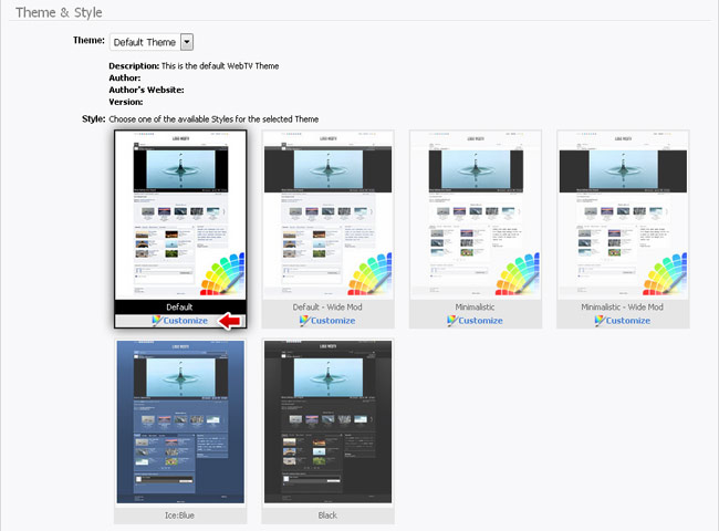 WS.WebTV appearance: Customizing style