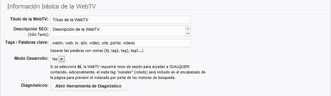 Información Básica de la WebTV