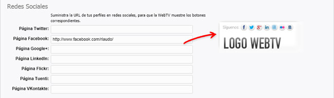 Enlaces de redes sociales