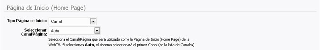 Opciones Página de Inicio (Home Page) 1
