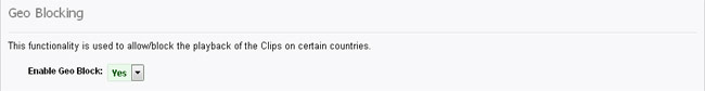 Tab: Configuration, Geo Blocking