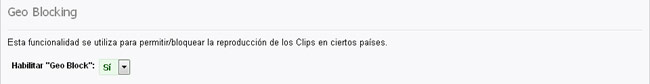 Tab: Configuration, Geo Blocking