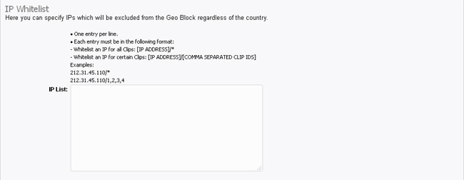 Geo Blocking: IP WHitelist