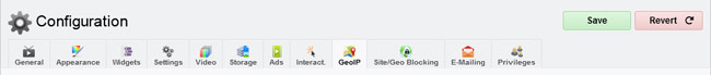 Tab: Configuration, GeoIP