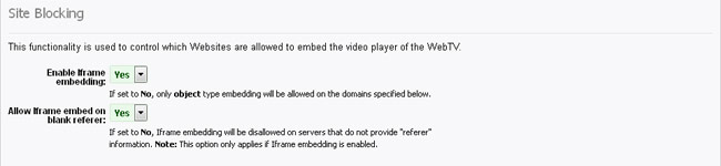 Sitelocking: Iframe Embed Settings