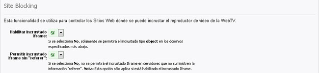 Sitelocking: Ajustes Incrustado (Embed) Iframe