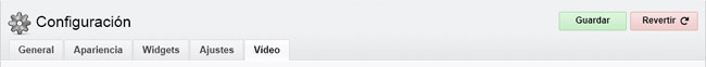 Pestaña: Configuración, Vídeo