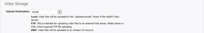 WebTV video storage options