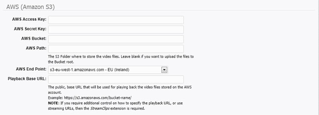 WebTV video storage: Amazon S3