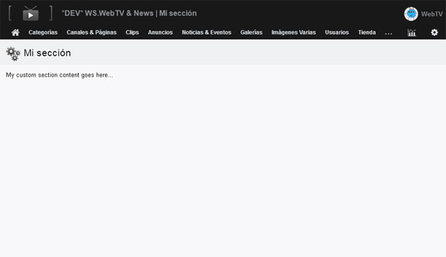 Seccion personalizada del Administrador de Contenidos