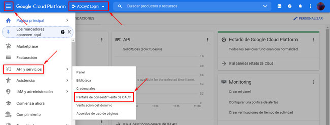 Google Cloud Platform: Pantalla de Consentimiento OAuth