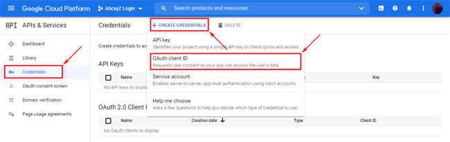 Google Cloud Platform: Credentials