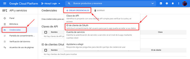 Google Cloud Platform: Credenciales