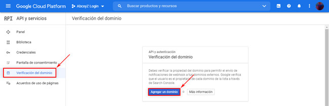 Google Cloud Platform: Verificación de Dominio