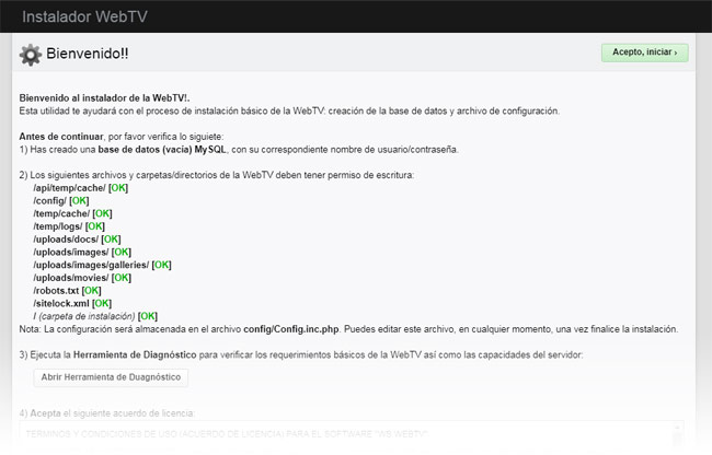 Instalador de WS.WebTV