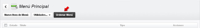 Ordenando los ítems de un menú
