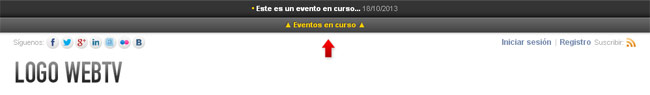 Ejemplo de notificación de evento en curso