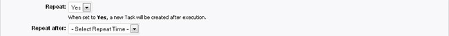 Task repeat options