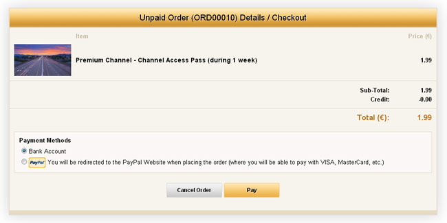 WS.WebTV Store/PPV extension: order pending payment