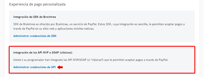 PayPal: Acceso API
