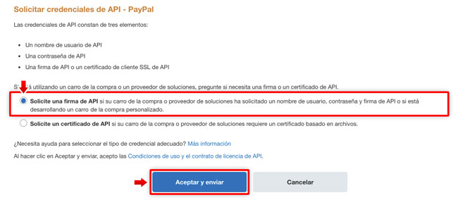 PayPal: Acceso API, Solicitar credenciales de API