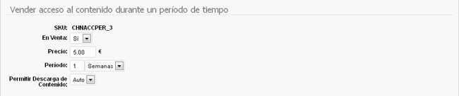 Poniendo un clip en venta: Acceso durante un período de tiempo
