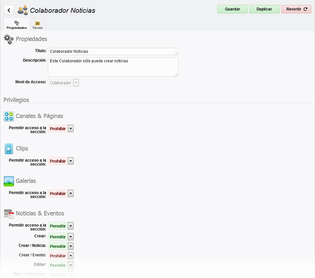 Vendiendo un conjunto de privilegios como membresía: creando el conjunto de privilegios