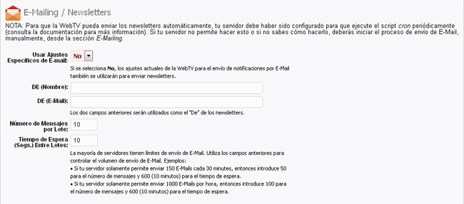 E-Mailing Configuration