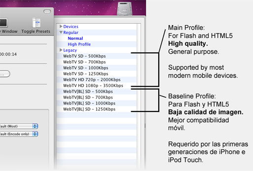 HandBrake, Mac + WS.WebTV Presets