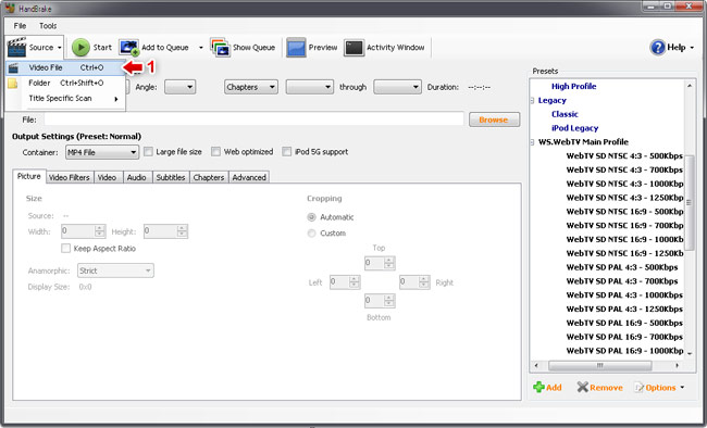 HandBrake, Windows. Source